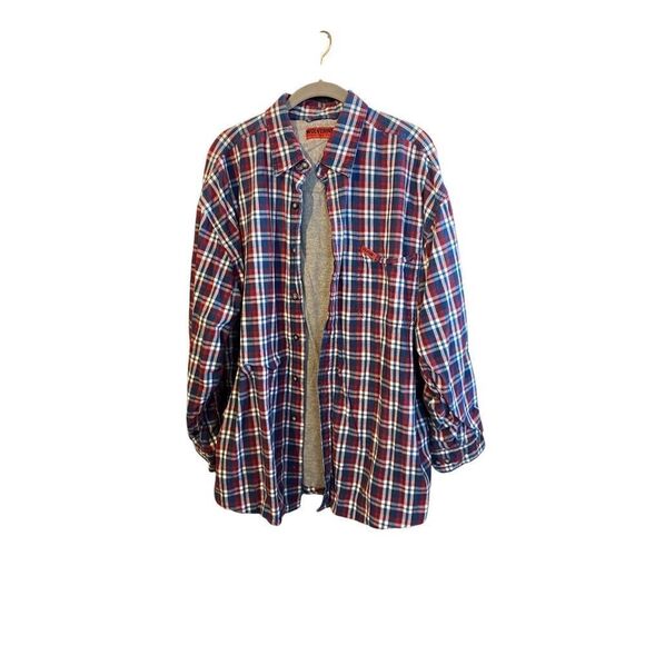 Wolverine men’s fully lined flannel plaid, long sleeve button down shirt S/XL - Picture 2 of 5